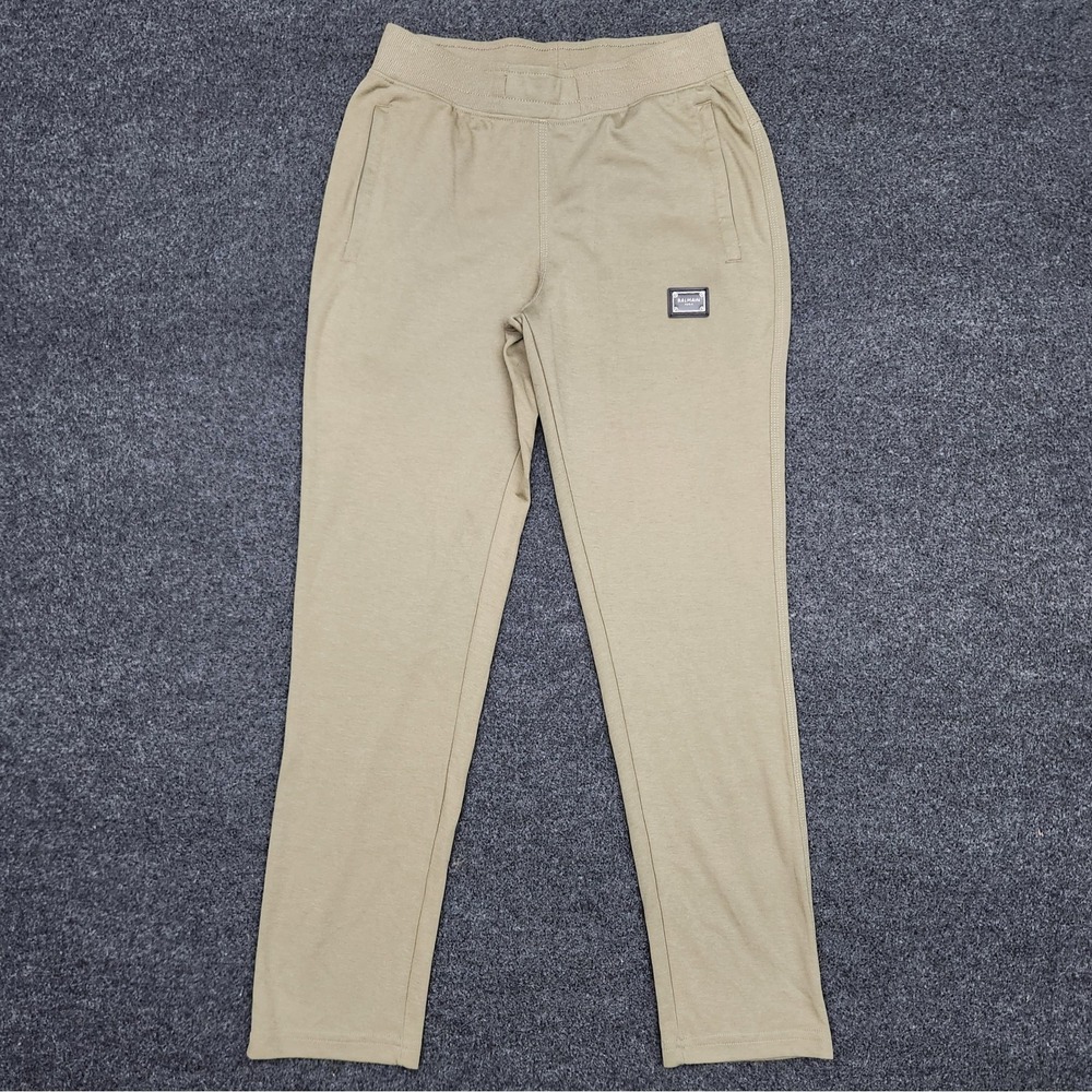Balmain Paris Womens Size Large Khaki Green Jogger Sweatpants Emblem Logo Sporty